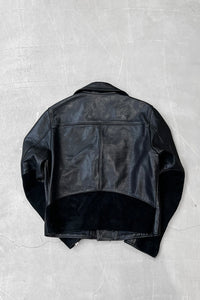 MADE IN TURKEY LEATHER RIDERS JACKET / BLACK [SIZE: 50 USED]