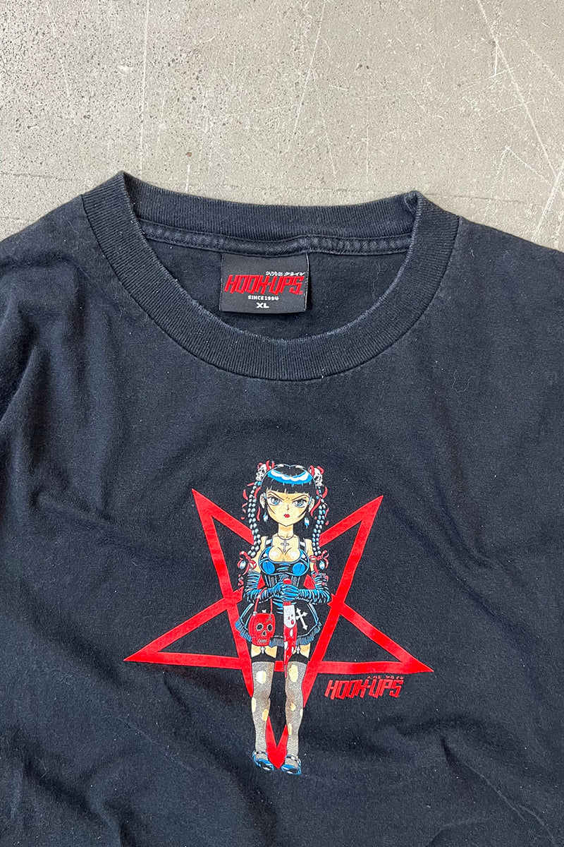 MADE IN USA Y2K 04'S SKATEBOARDING T-SHIRT / BLACK [SIZE: XL USED]