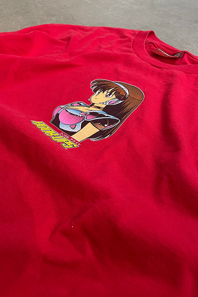 MADE IN USA Y2K 04'S SKATEBOARDING T-SHIRT / RED [SIZE: XL USED]