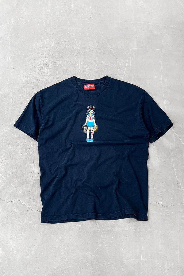 MADE IN USA Y2K 04'S SKATEBOARDING T-SHIRT / NAVY [SIZE: XL USED]