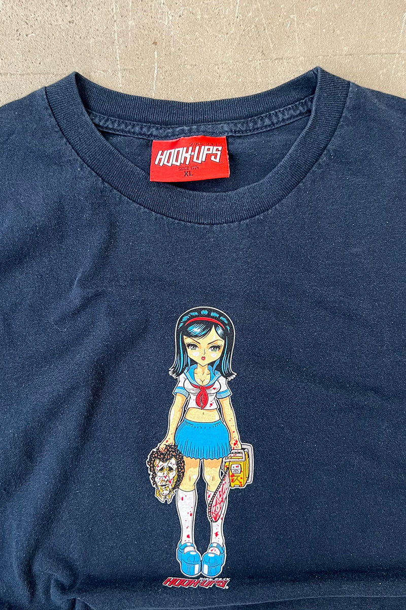 MADE IN USA Y2K 04'S SKATEBOARDING T-SHIRT / NAVY [SIZE: XL USED]