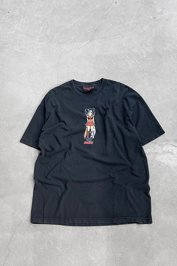 MADE IN USA Y2K 04'S SKATEBOARDING T-SHIRT / BLACK [SIZE: XL USED]