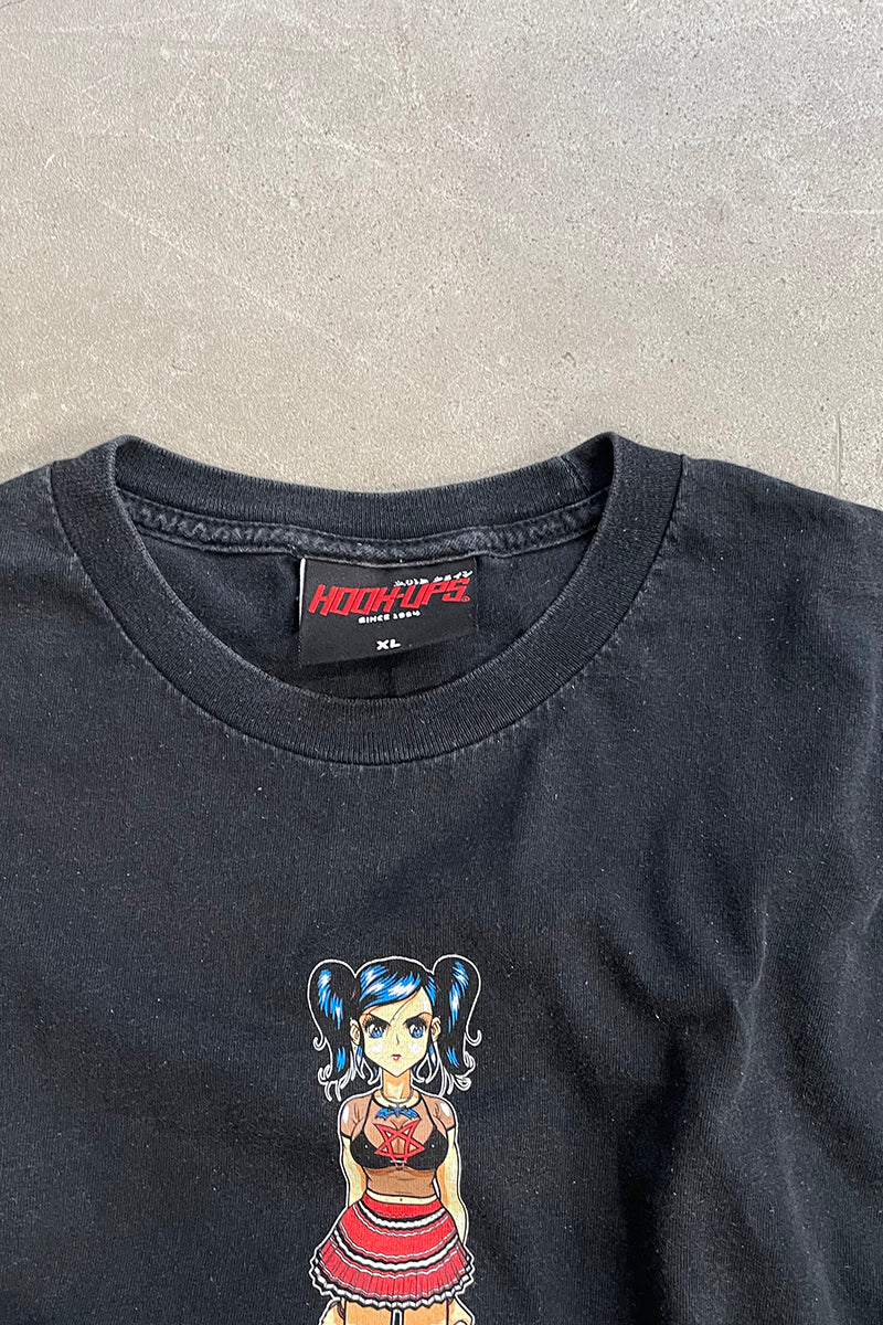 MADE IN USA Y2K 04'S SKATEBOARDING T-SHIRT / BLACK [SIZE: XL USED]