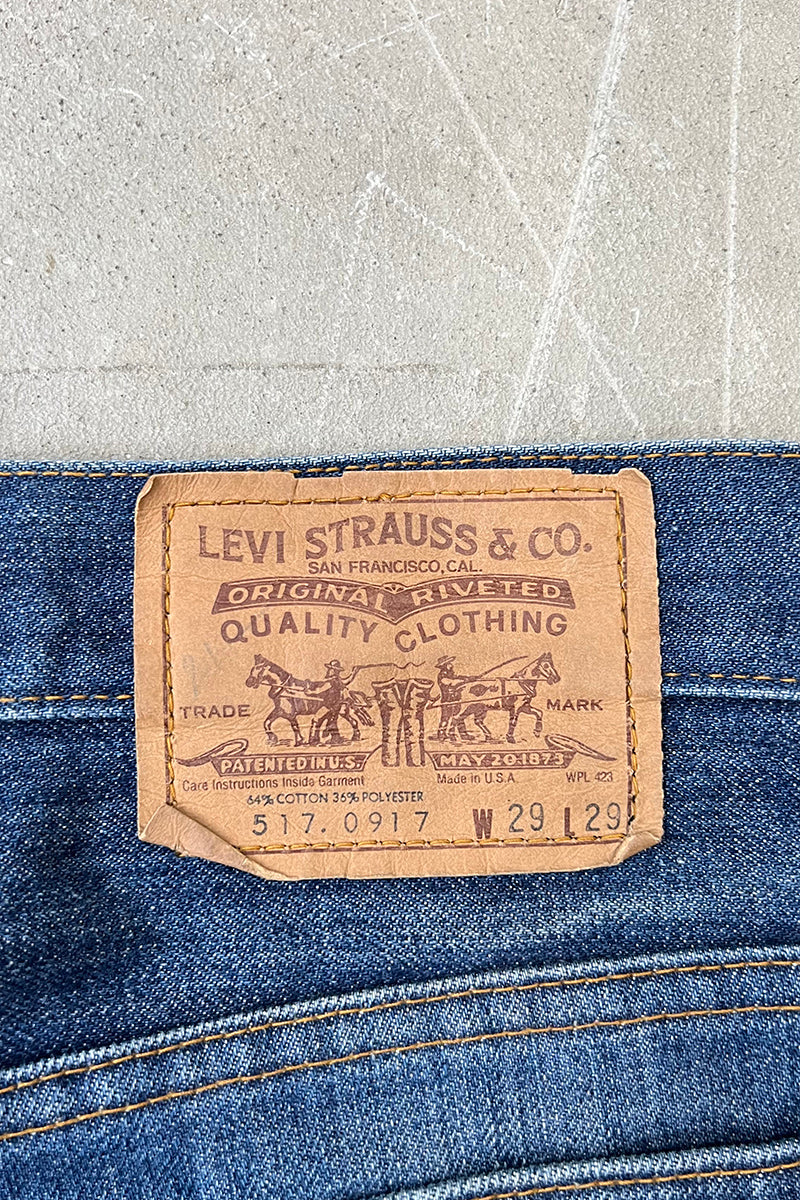 MADE IN USA 70'S 517-0917 DENIM PANTS ORANGE TAB / INDIGO [SIZE: 29 USED]