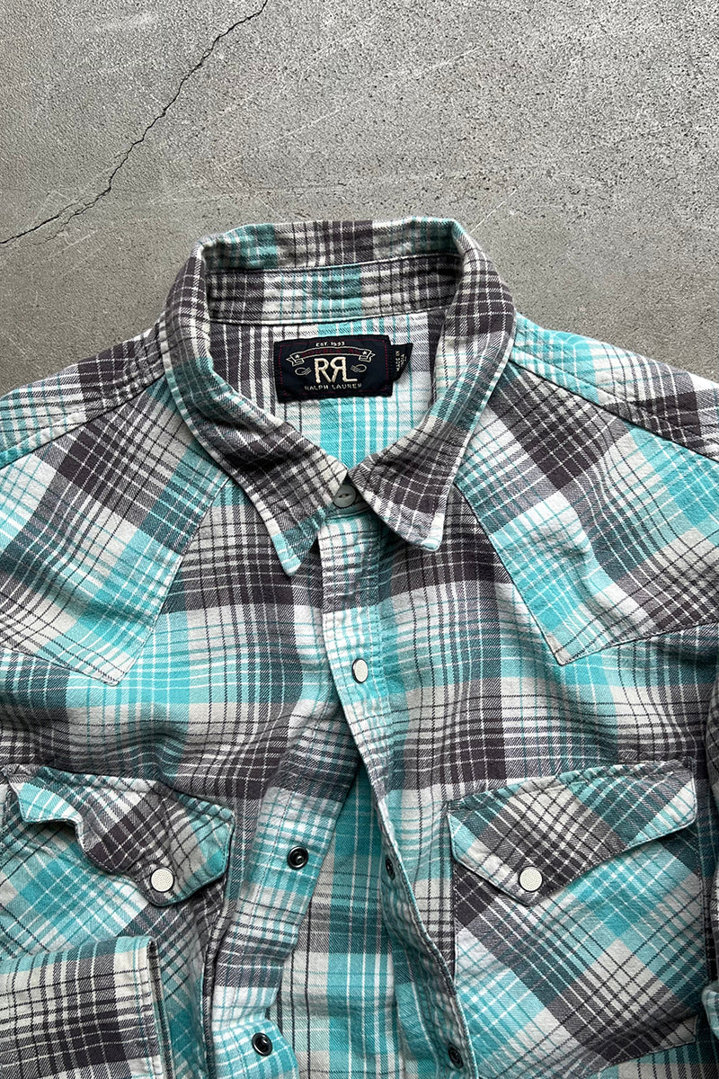 L/S CHECK WESTERN SHIRT / GRAY [SIZE: L USED]