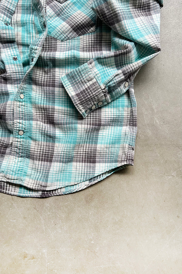L/S CHECK WESTERN SHIRT / GRAY [SIZE: L USED]