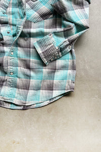 L/S CHECK WESTERN SHIRT / GRAY [SIZE: L USED]