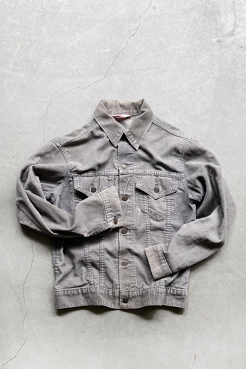 MADE IN USA 70'S CORDUROY TRACKER JACKET / GRAY [SIZE: 36 USED]