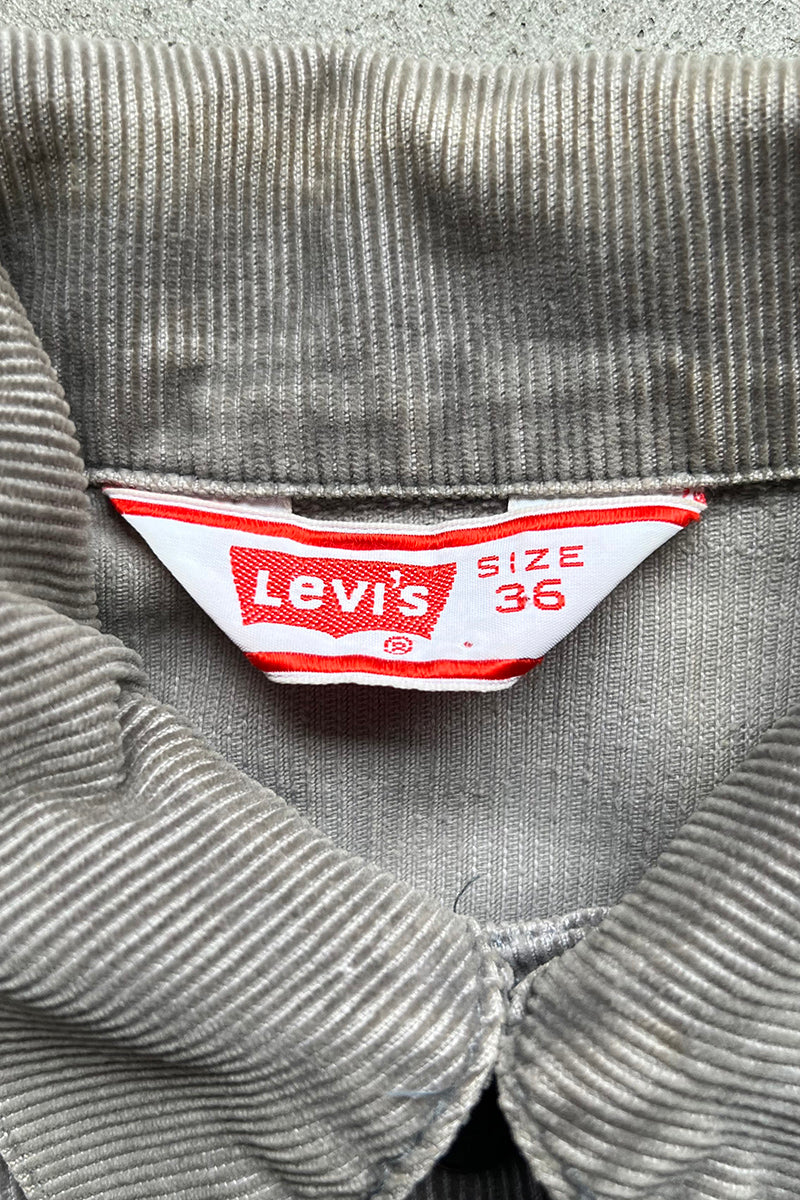 MADE IN USA 70'S CORDUROY TRACKER JACKET / GRAY [SIZE: 36 USED]