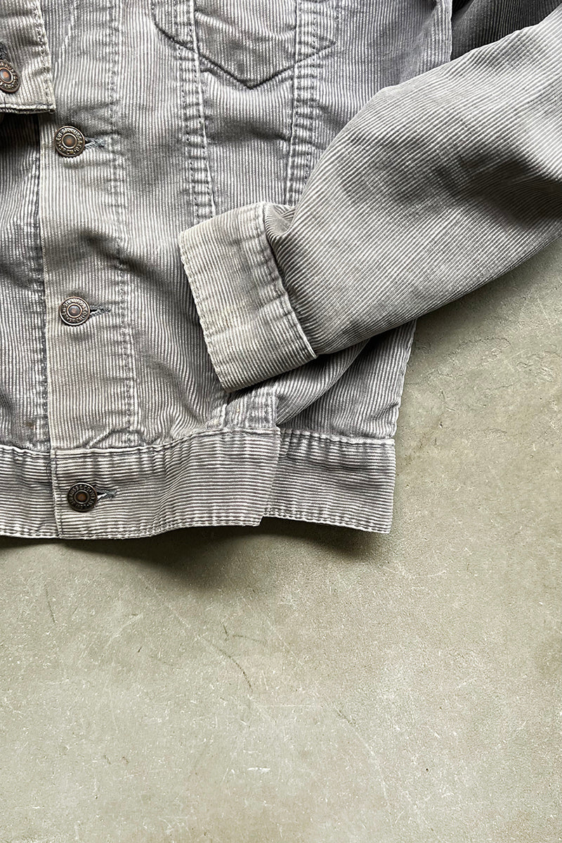 MADE IN USA 70'S CORDUROY TRACKER JACKET / GRAY [SIZE: 36 USED]