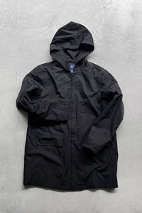 90'S NYLON ZIP HOODIE JACKET / BLACK [SIZE: M USED]