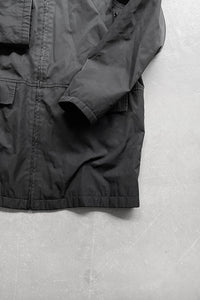 90'S NYLON ZIP HOODIE JACKET / BLACK [SIZE: M USED]