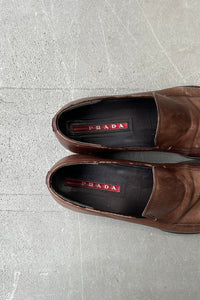 MADE IN ITALY LEATHER LOAFERS / BROWN [SIZE: US7.5(25.5cm相当) USED]