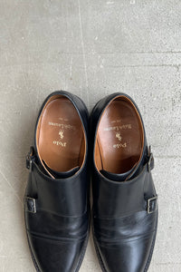 DOBLE MONK STRAP LEATHER SHOES / BLACK [SIZE: US9.5(27.5m相当) USED]