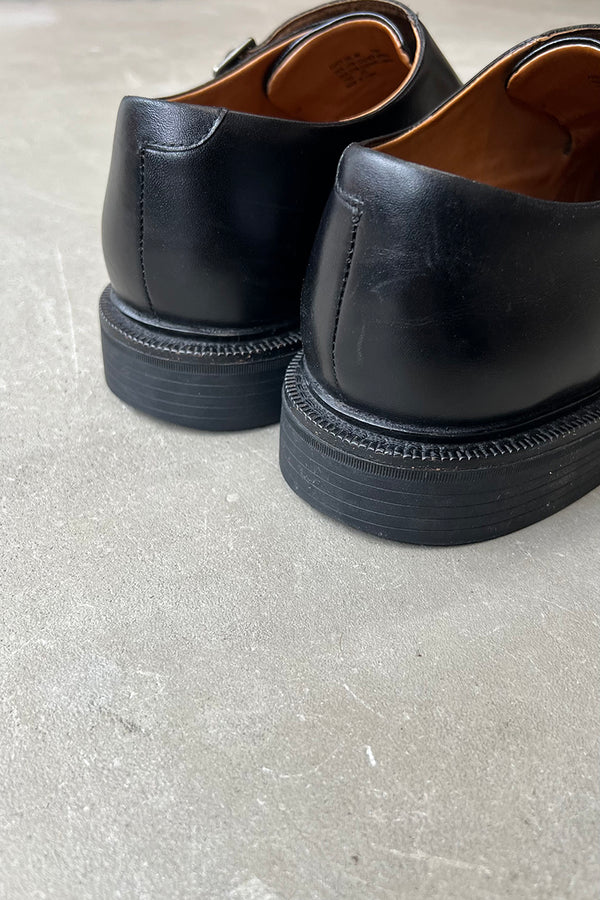 DOUBLE MONK STRAP LEATHER SHOES / BLACK [SIZE: US9.5 (27.5cm equivalent) USED]