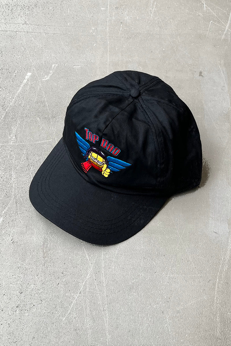 90's TOP DAD GARFIELD 6 PANEL CAP / BLACK [ONE SIZE USED]