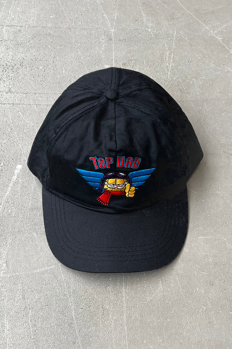 90's TOP DAD GARFIELD 6 PANEL CAP / BLACK [ONE SIZE USED]