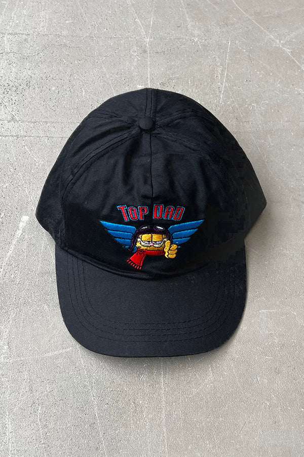 90's TOP DAD GARFIELD 6 PANEL CAP / BLACK [ONE SIZE USED]
