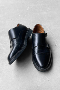 DOBLE MONK STRAP LEATHER SHOES / BLACK [SIZE: US9.5(27.5m相当) USED]