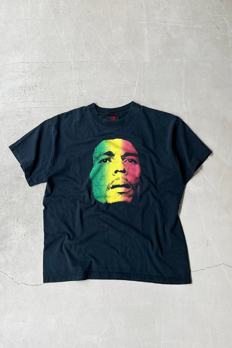 MADE IN USA Y2K 04'S BOB MARLEY MUSIC T-SHIRT / BLACK [SIZE: L USED]