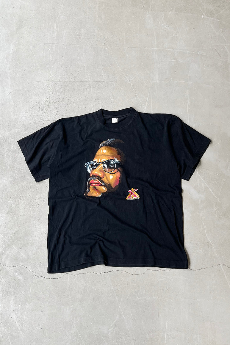 80'S MALCOM X T-SHIRT / BLACK [SIZE: L USED]
