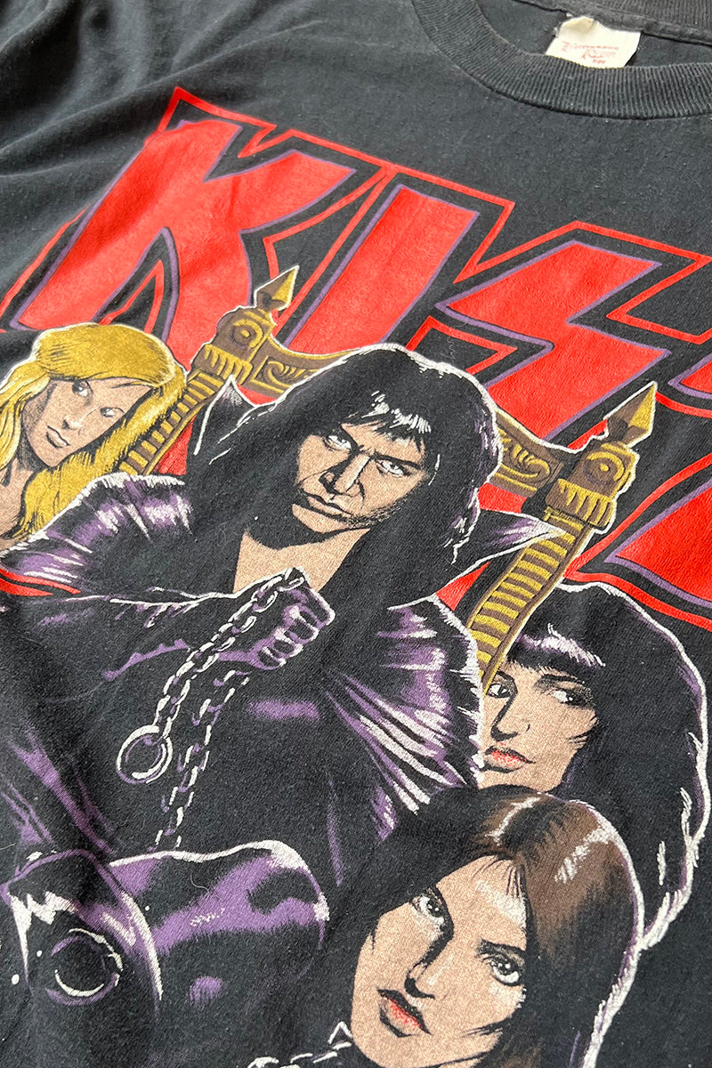 MADE IN USA 87'S KISS BAND T-SHIRT / BLACK [SIZE: XL USED]