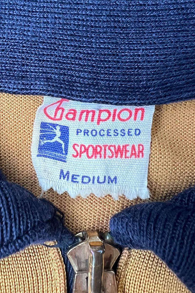 MADE IN USA 60'S RUNNERS TAG HALF ZIP POLO SHIRT / YELLOW [SIZE: M USED]