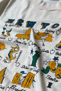 MADE IN USA 90'S NEW YORK T-SHIRT / WHITE [SIZE: L USED]