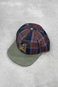90'S MICKEY 6PANEL CHECK CAP / KHAKI [ONE SIZE USED]