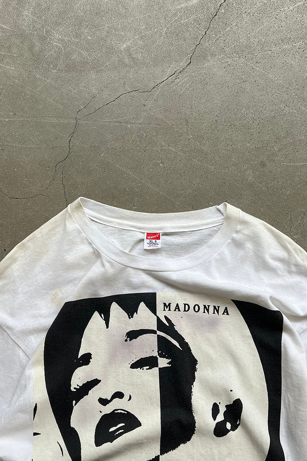 MADE IN USA 91'S MADONNA WHAT ABODY OF WORK T-SHIRT / WHITE [SIZE: XL USED]