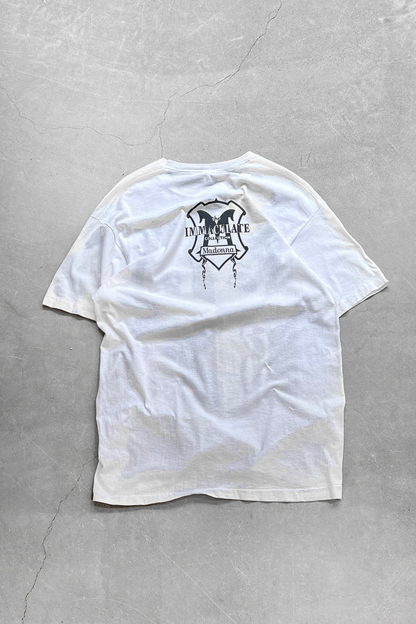 MADE IN USA 91'S MADONNA WHAT ABODY OF WORK T-SHIRT / WHITE [SIZE: XL USED]