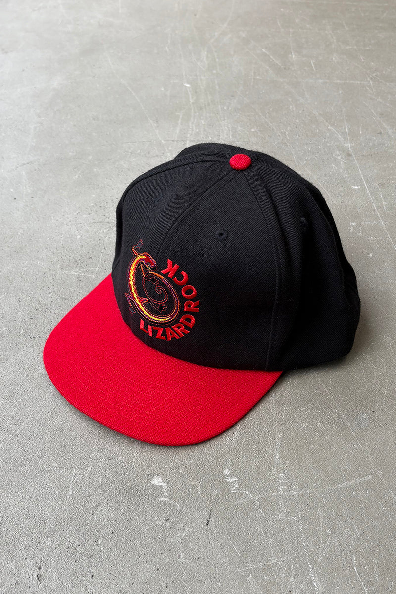 90'S LIZARD ROCK 6 PANEL CAP / BLACK [ONE SIZE USED]