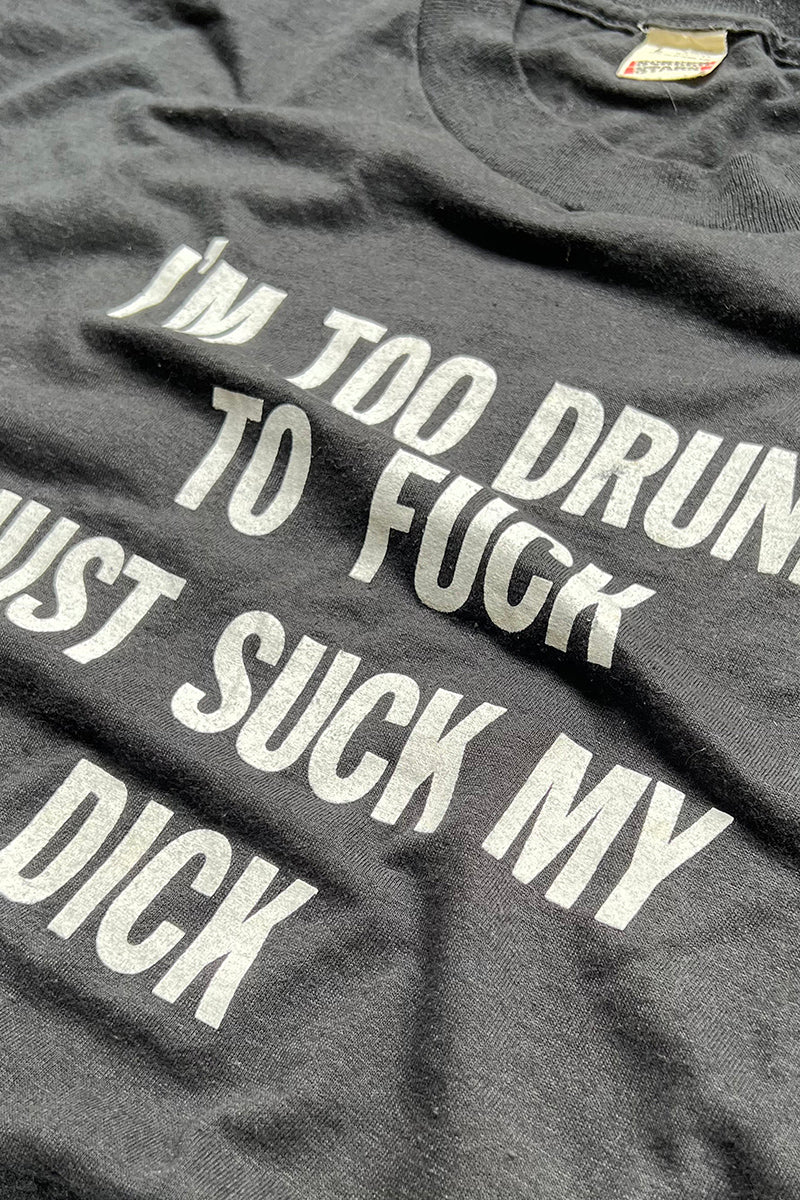 MADE IN USA 89'S MESSAGE SUCK MY DICK T-SHIRT / BLACK [SIZE: L USED]