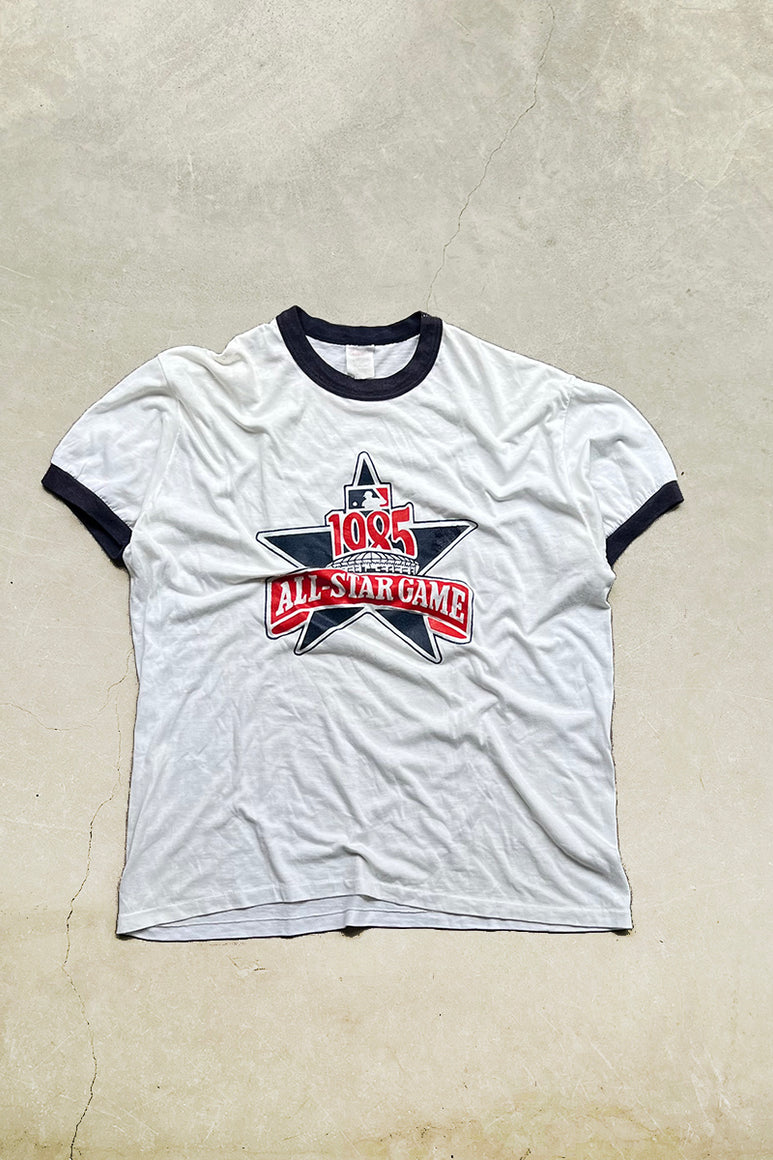 85'S MLB ALL-STAR GAME RINGER T-SHIRT / WHITE [SIZE: S USED]