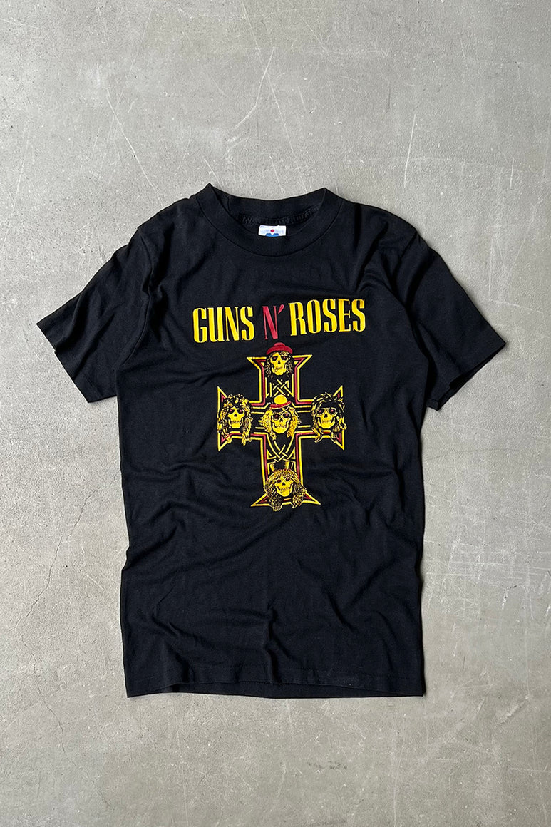 MADE IN USA 90'S GUNS & ROSES T-SHIRT / BLACK [SIZE: S USED]