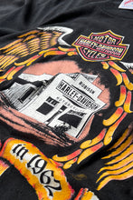 画像をギャラリービューアに読み込む, MADE IN USA 90&#39;S HARLEY DAVIDSON ROBISON T-SHIRT / BLACK [SIZE: L USED]
