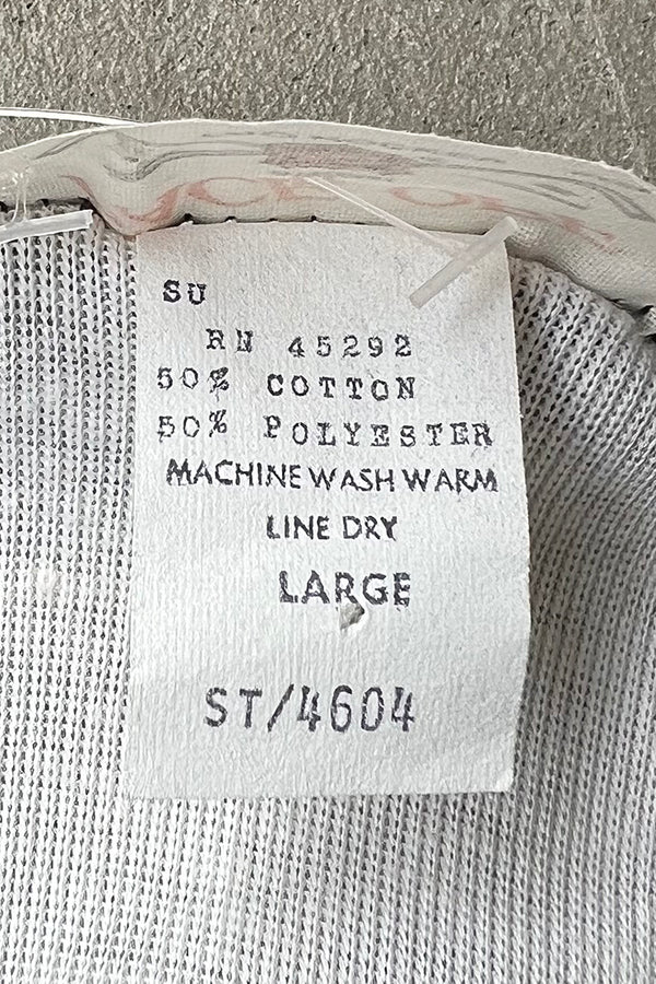 MADE IN USA 80'S L/S HOCKEY T-SHIRT / WHITE [SIZE: L DEADSTOCK/NOS]