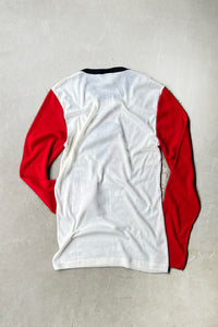 MADE IN USA 80'S L/S HOCKEY T-SHIRT / WHITE [SIZE: L DEADSTOCK/NOS]