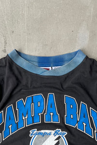 90'S NHL TAMPA BAY LIGHTNING V-NECK HOCKEY T-SHIRT / BLACK [SIZE: L USED]