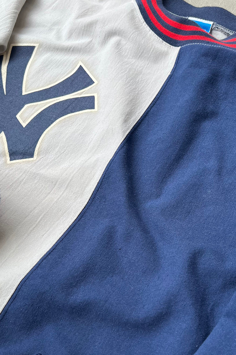 90'S MLB NY YANKEES L/S T-SHIRT / GRAY [SIZE: S USED]