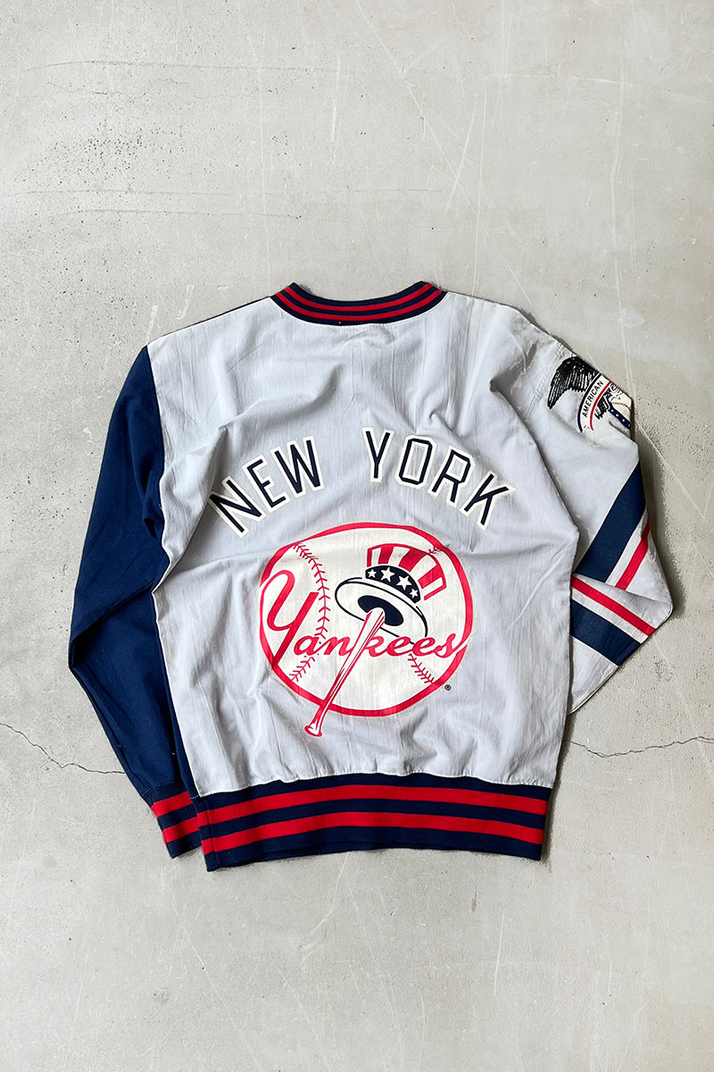90'S MLB NY YANKEES L/S T-SHIRT / GRAY [SIZE: S USED]