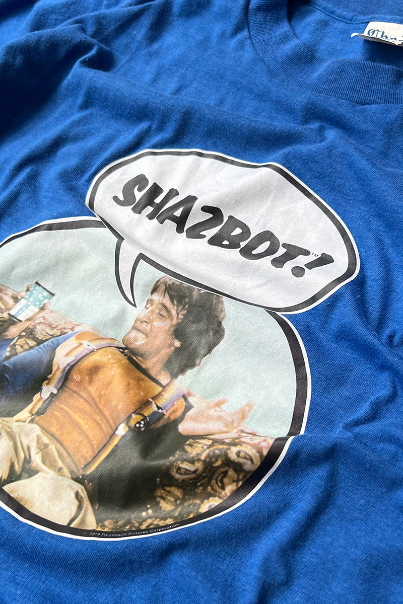 MADE IN USA 80s-90s ROBIN WILLIAMS T-SHIRT / BLUE [SIZE: L USED]