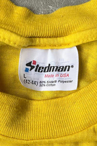 MADE IN USA 87'S HOOD GROUP T-SHIRT / YELLOW [SIZE: L USED]