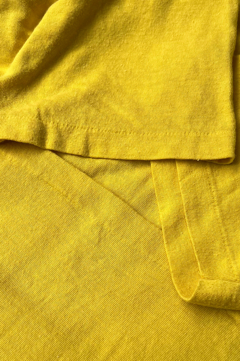 MADE IN USA 87'S HOOD GROUP T-SHIRT / YELLOW [SIZE: L USED]