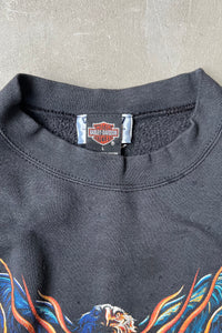 MADE IN USA Y2K 00'S FLAME SWEATSHIRT / BLACK [SIZE: L USED]