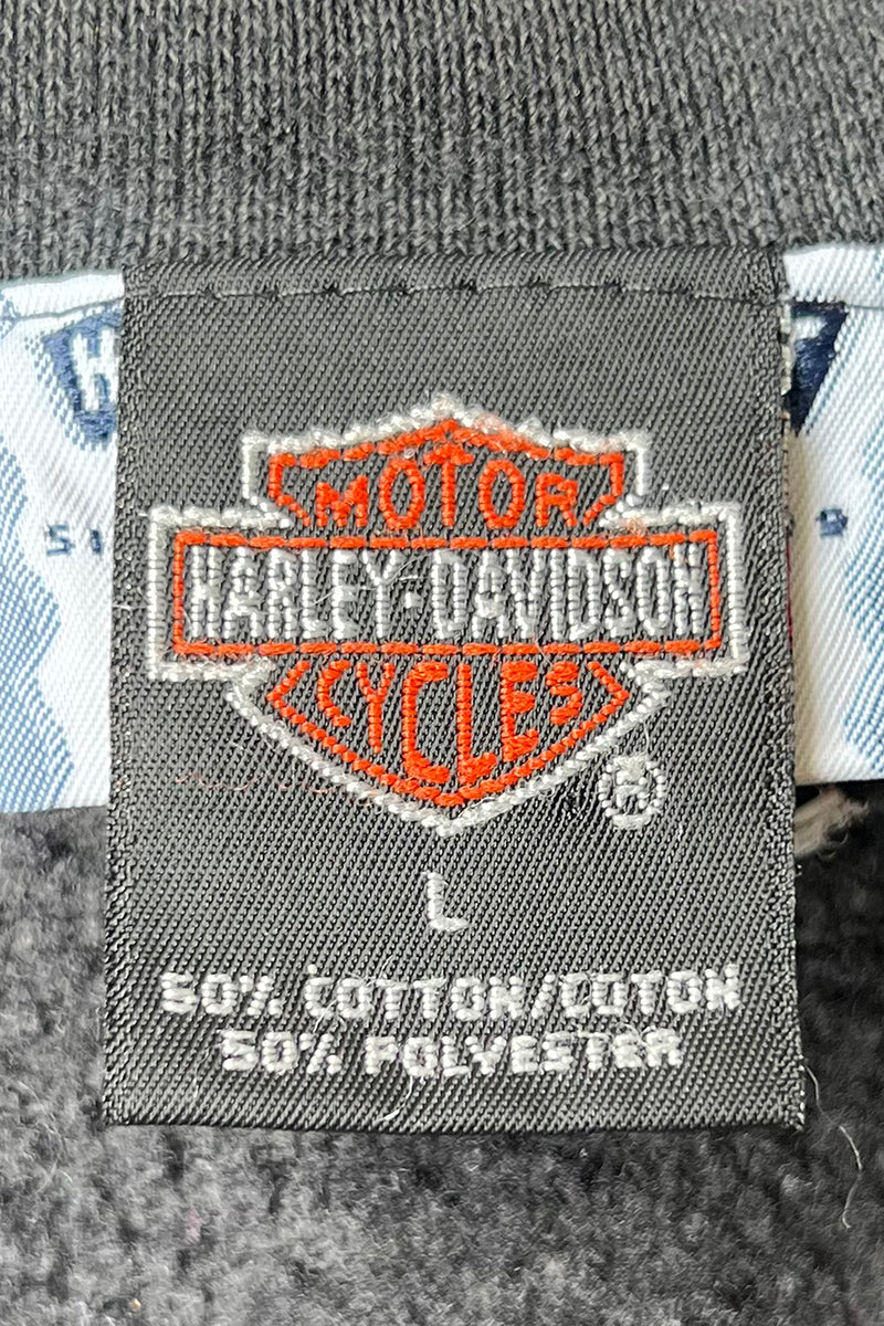 MADE IN USA Y2K 00'S FLAME SWEATSHIRT / BLACK [SIZE: L USED]
