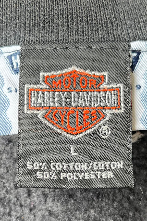 MADE IN USA Y2K 00'S FLAME SWEATSHIRT / BLACK [SIZE: L USED]