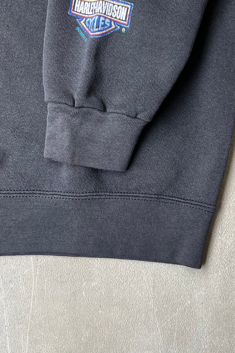 MADE IN USA Y2K 00'S FLAME SWEATSHIRT / BLACK [SIZE: L USED]