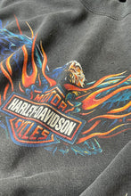 画像をギャラリービューアに読み込む, MADE IN USA Y2K 00&#39;S FLAME SWEATSHIRT / BLACK [SIZE: L USED]
