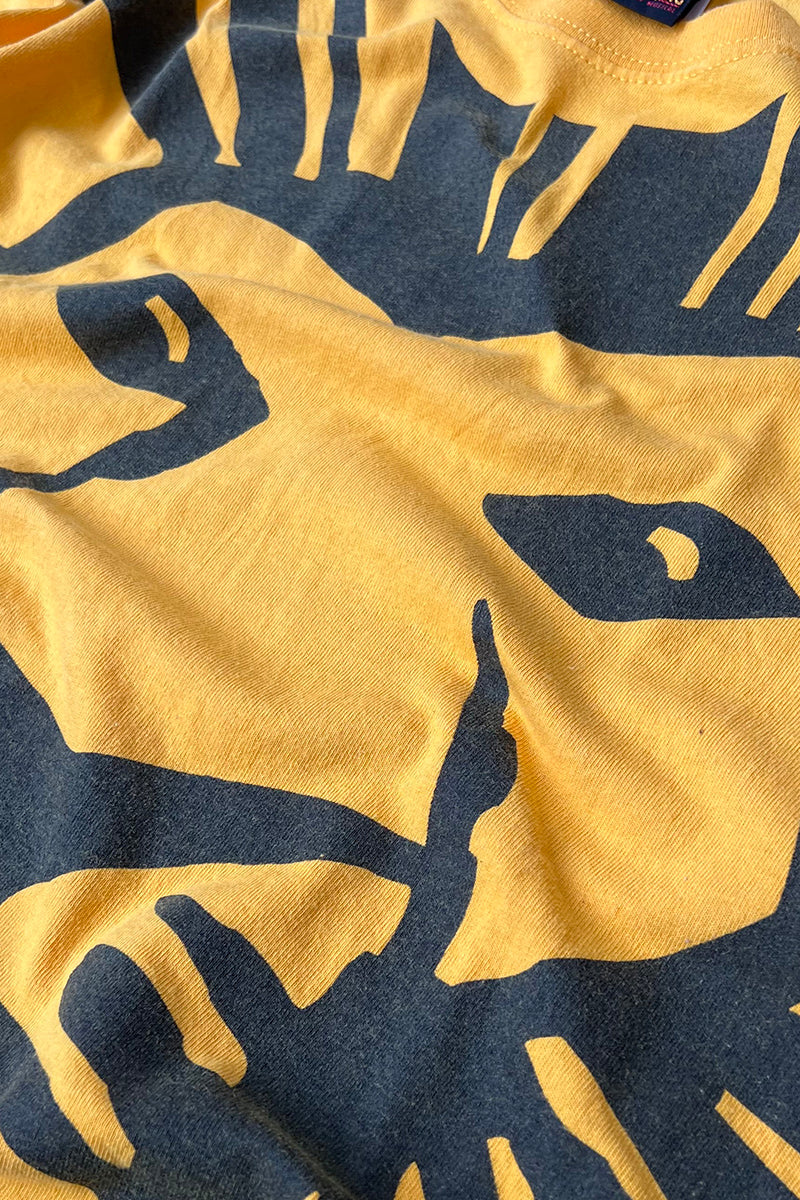 90'S-Y2K MOVIE PRINT T-SHIRT / YELLOW [SIZE: L USED]